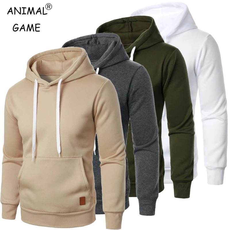 Mens Casual Hooded Collar Drawstring Hoodies Sweatshirts Long Sleeve Shirts Outdoor Streetwear Solid Color Lightweight Pullover 250527