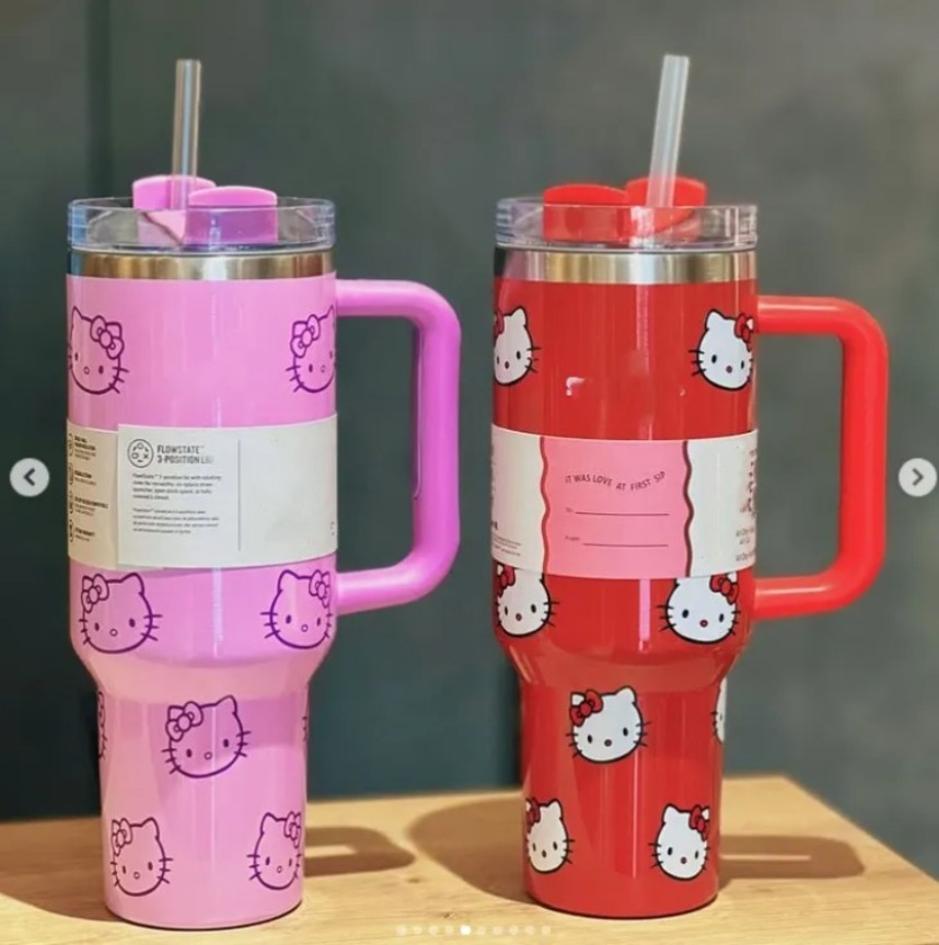 Ship From USA 40oz 14oz Tumbler with Bow Cap Cup Fancy Floral Limited Edition Mug Cute Cat Designer L Letter Cups Gift Water Bottle 170530