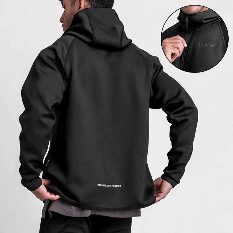Mens Gym Sports Hoodies Cotton Elastic Hooded Male Fitness Running Loose Jackets Outdoor Zipper Coats Casual Workout Sportswear W250530