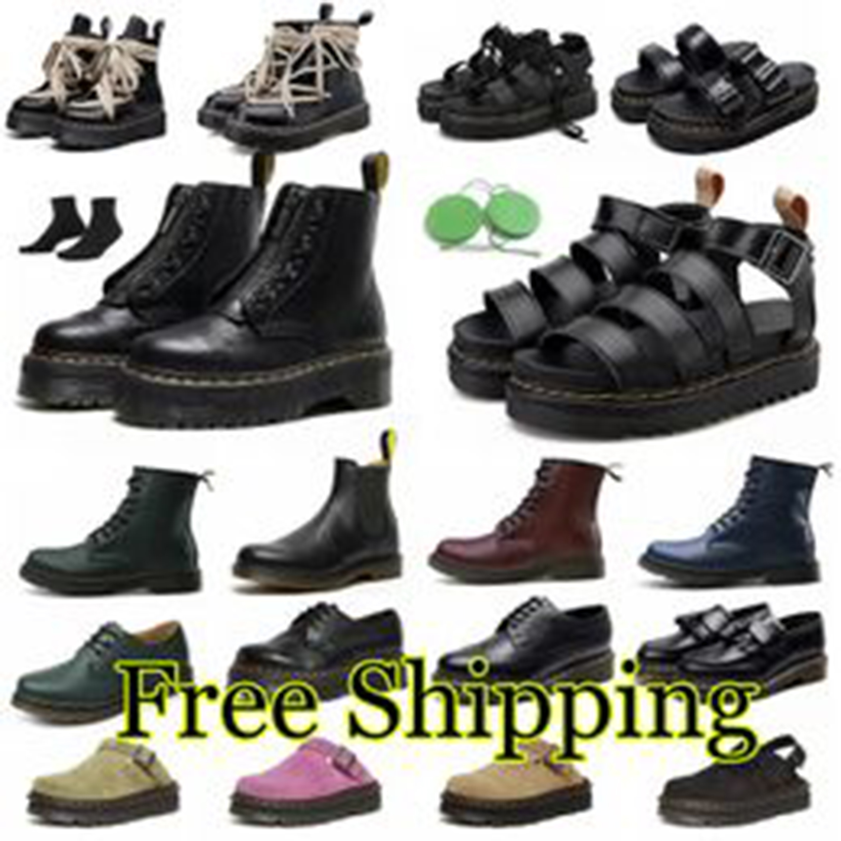 free shipping designer boots doc martin sandals for men women trendy booties nubuck mules slides black patent leather boot mens outdoor sandal shoes