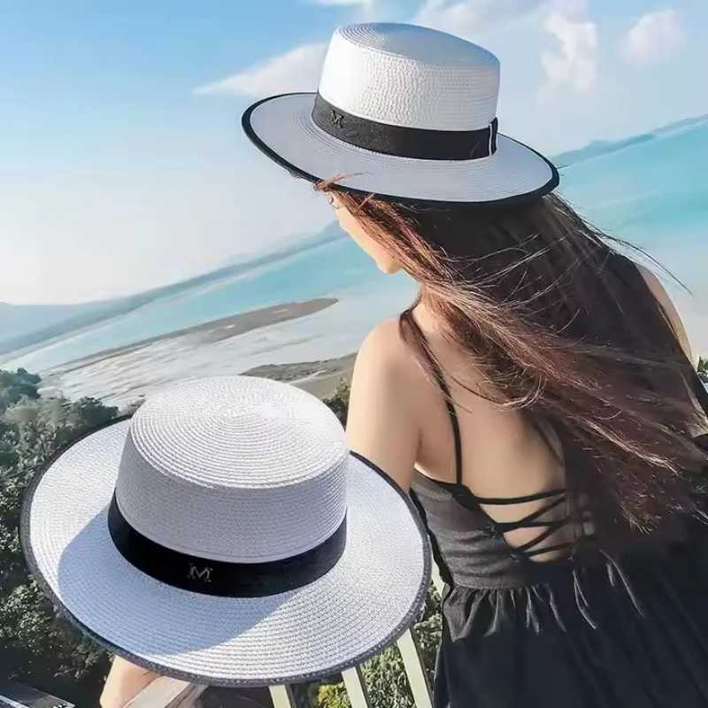 Nuovo Cappello Di Paglia Di Moda Estiva Per Donne Bride Brim Bronzo Protezione …