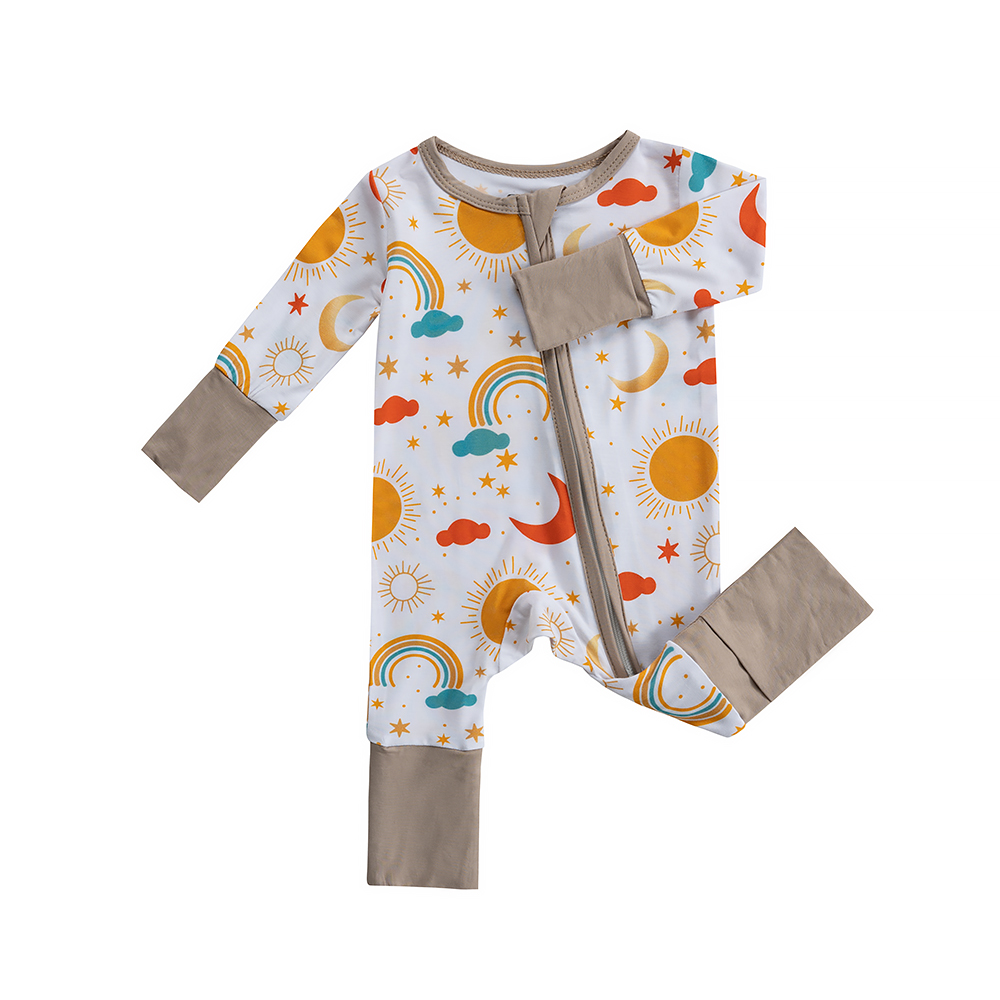 Hot Wholesale Toddler Pajamas Zipper Air Conditioning Clothing Baby Cartoon Printed One-piece Newborn Clothing