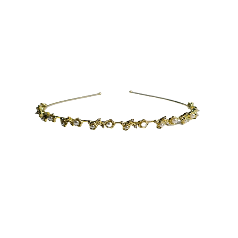 Vintage Floral Pearl Headband for Girls - Delicate Fashion Accessory