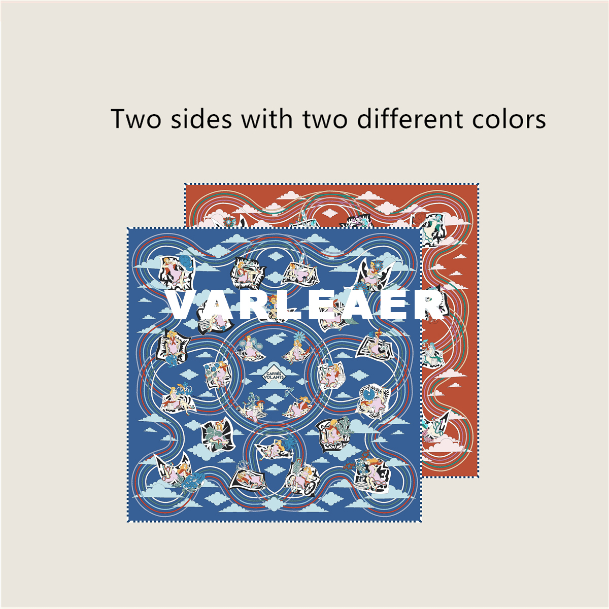 Double-Faced Silk Scarf 53CM Women Square Twill Bandanas Hand Rolled Shawls Spring Summer Head Hair Scarves Accessories Mother Gift Carres-Volants