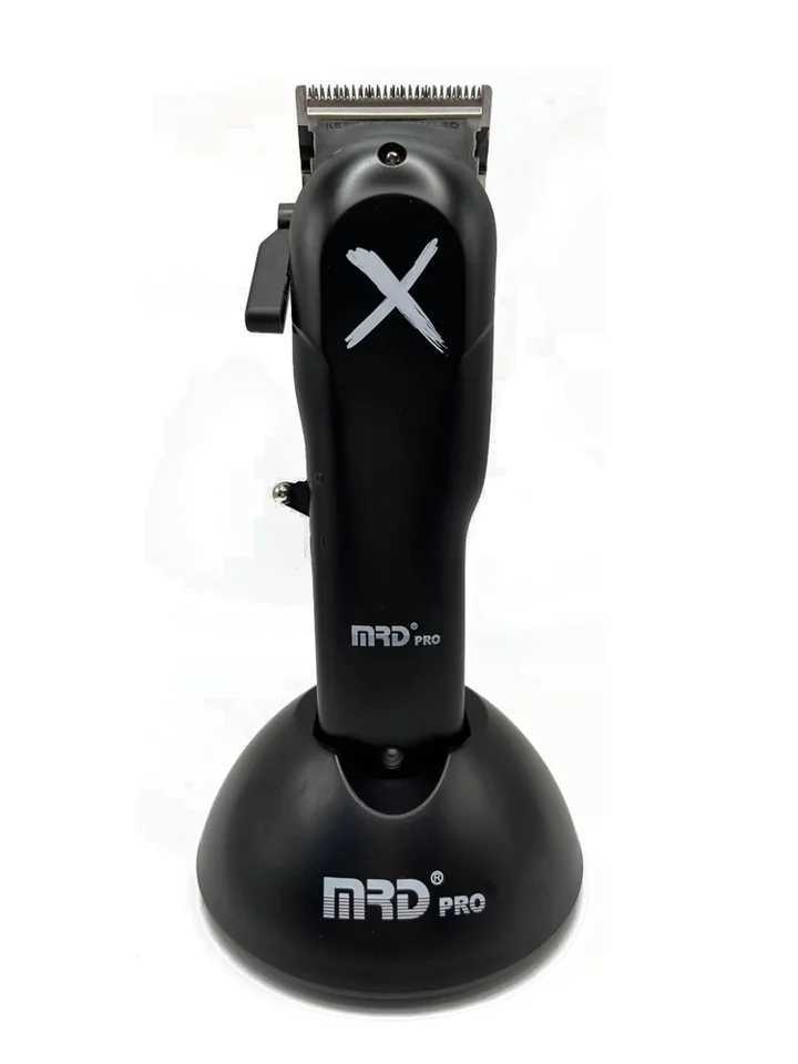 MRD HC-3969X Lawn Shovel Mens Professional Hair Clipper DC Rotating Motor Horn DLC Black Diamond 7200RPM Trimmer WithbaseW250530