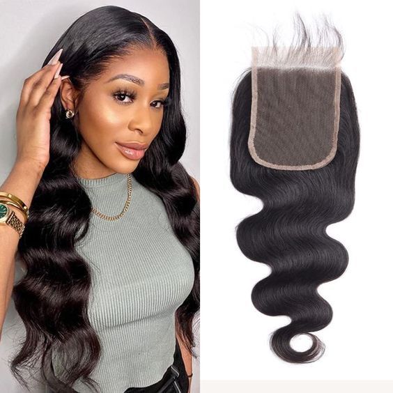 Transparent 4*4 Lace Real Human Hair Smooth Lace Hairpiece Big Body Wave