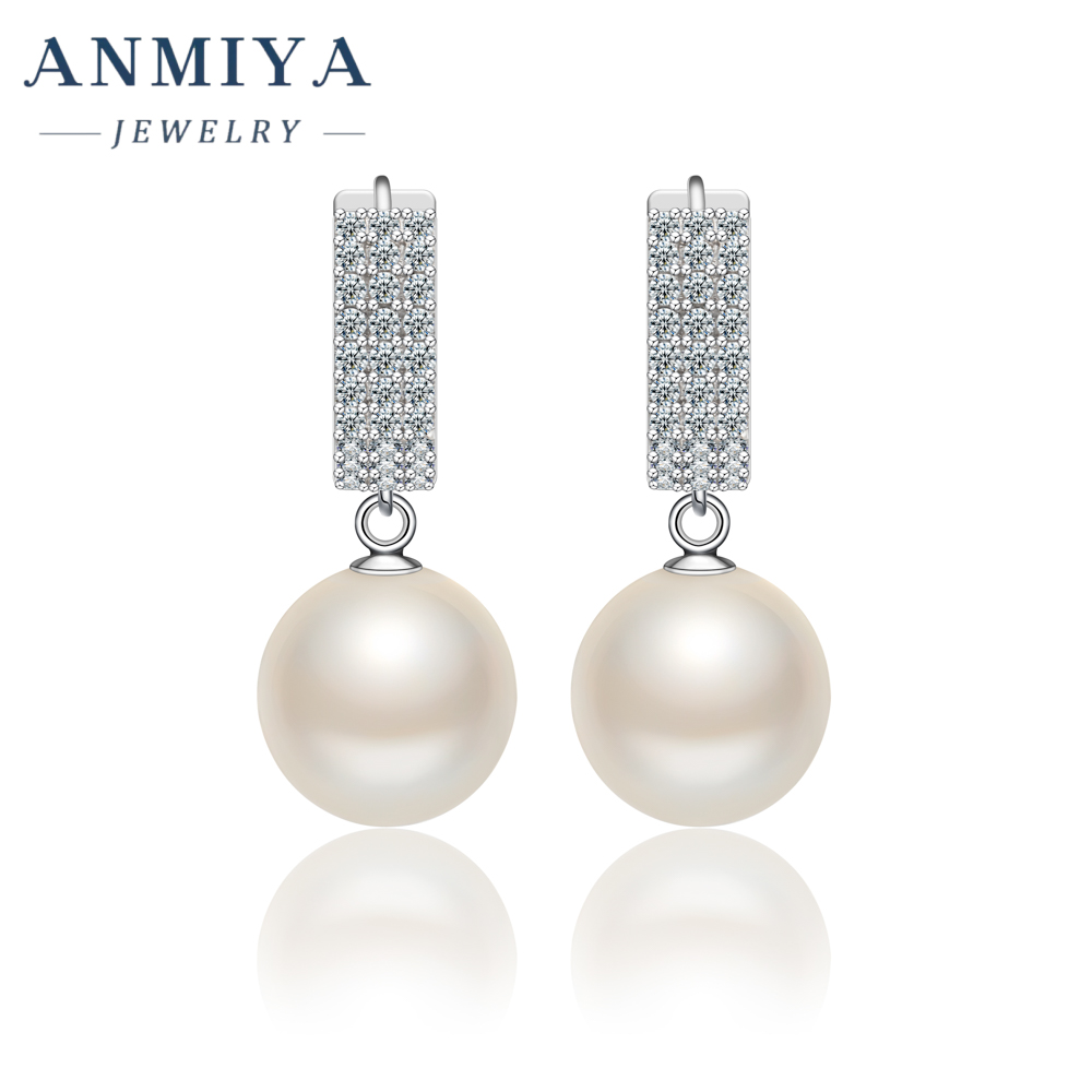 Wholesale Fashion Exquisite Jewelry Luxury Imitation Pearl Pendant With Zircon Hoop Earrings for Womens