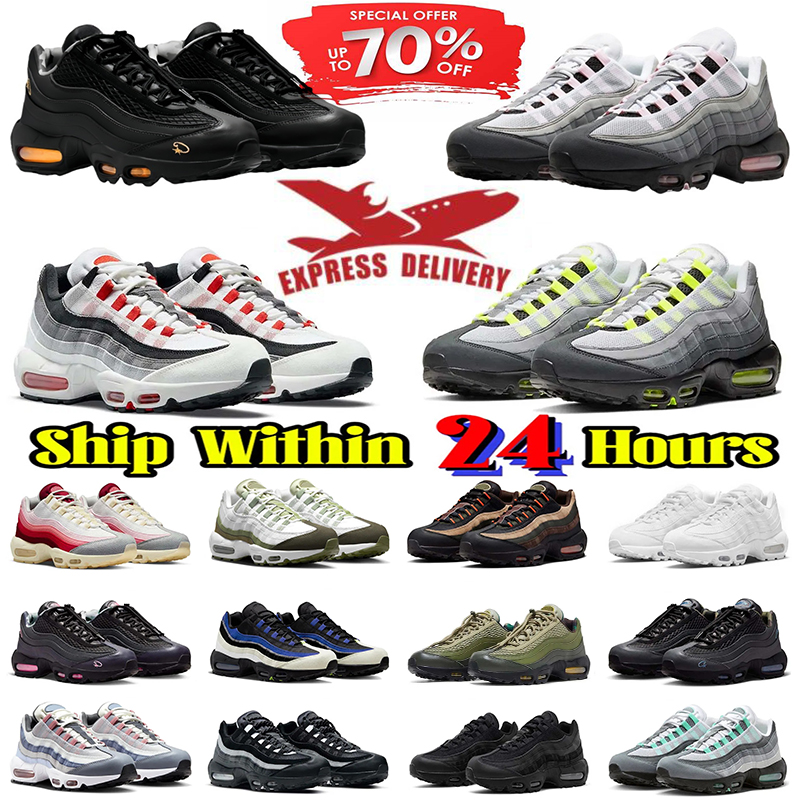 95Running Shoes Mens Trainers 95s Triple Black White Pink Grey Fog Stash OG Neon Unearthed Men Women Outdoor Sneakers Trainers