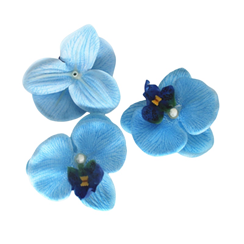 Violet White Phalaenopsis Silk Butterfly Orchid Flowers 6.5CM Hair Bows Clips For Women Girls Kid's Corsage Headdress Headbands Hairband Accessor
