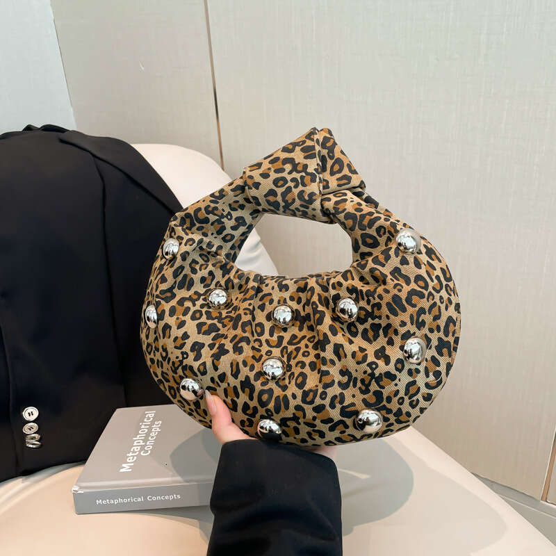 Trendy Bags 2025 New Summer Korean Fashion Leopard Print Personality Shoulder Handheld Pleated Dumpling Bag