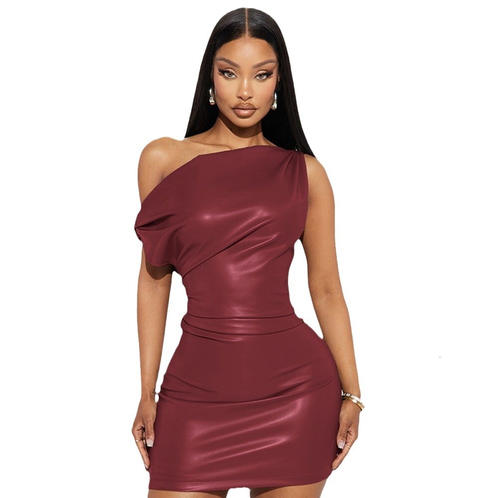 designer dress asymmetrical shoulder elegant bodycon women's fashion 2025 new sexy nightclub mini dress trend dresses for woman