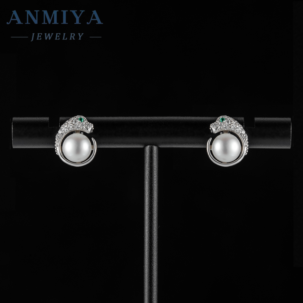 Unisex 925 Sterling Silver Ins Fashion Jewelry New Tide Unique Style Freshwater Pearl Shape Stud Earrings Leopard