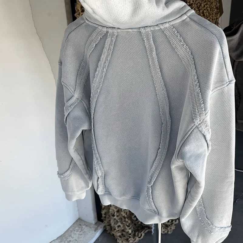 Y2K Harajuku Retro Hoodie Fashion Trend Striped Splicing Custom Zipper Hoodie Gothic Men Women High End Casual Streetwear Top W250530