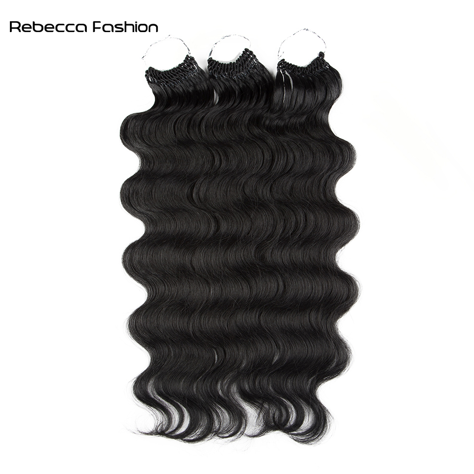 Rebecca Fashion Synthetic Hair 24inches 3PCS Body Wave Hair For Women Tresses Fake Hair Accessories Daily