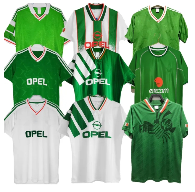 Retro 1990 Ireland Match Away Keane Irelands Soccer Jersey 88 90 92 94 Ireland Home Classic Vintage Irish Mcgrath De Foot Soccer Staunton Houghton M