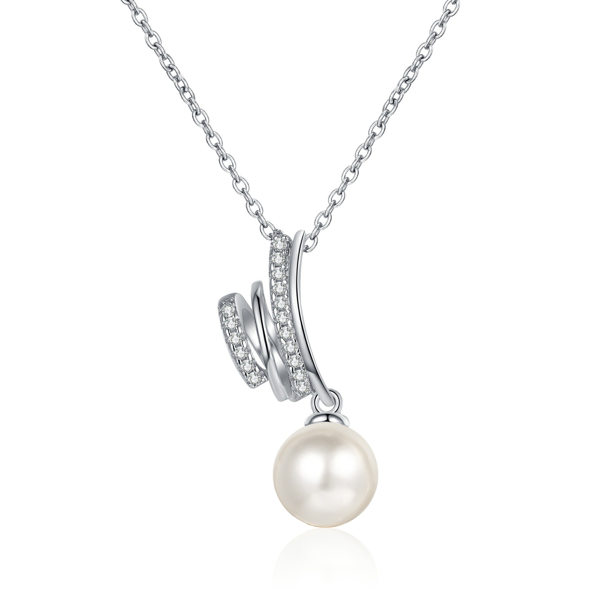 Women's High End Accessory Sophisticated Moissanite and Pearl Inlayed Circlet Neckpiece