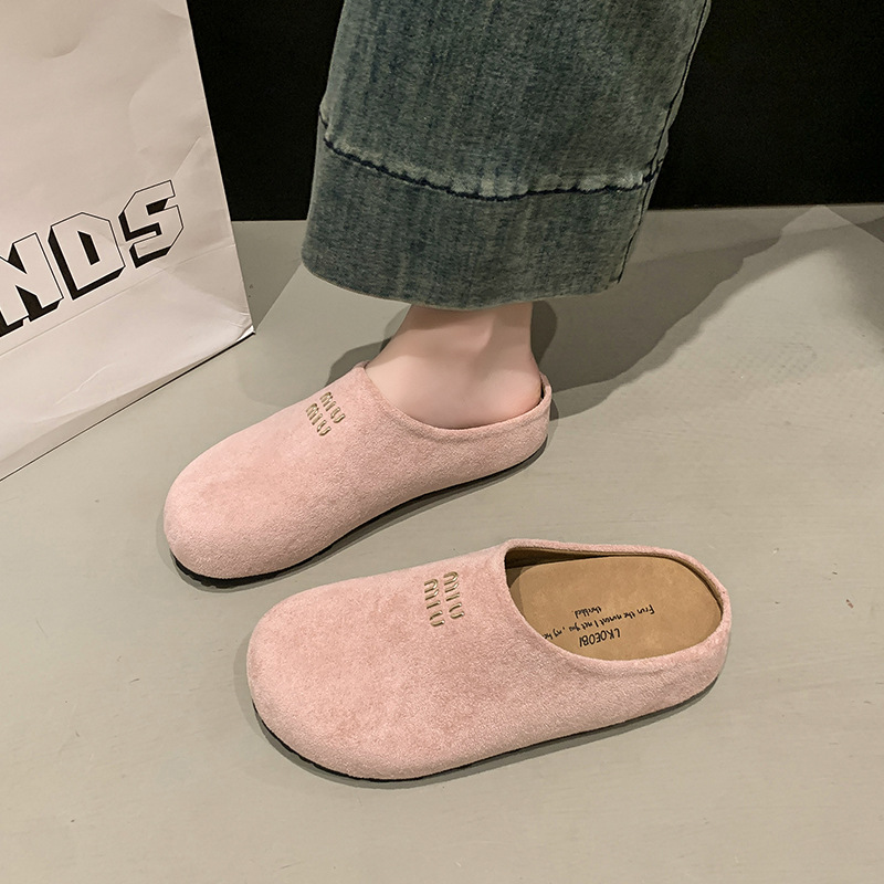 hot new free shipping designer slippers for womens flat slippers grey yellow khaki pink New versatile soft sole casual single shoe