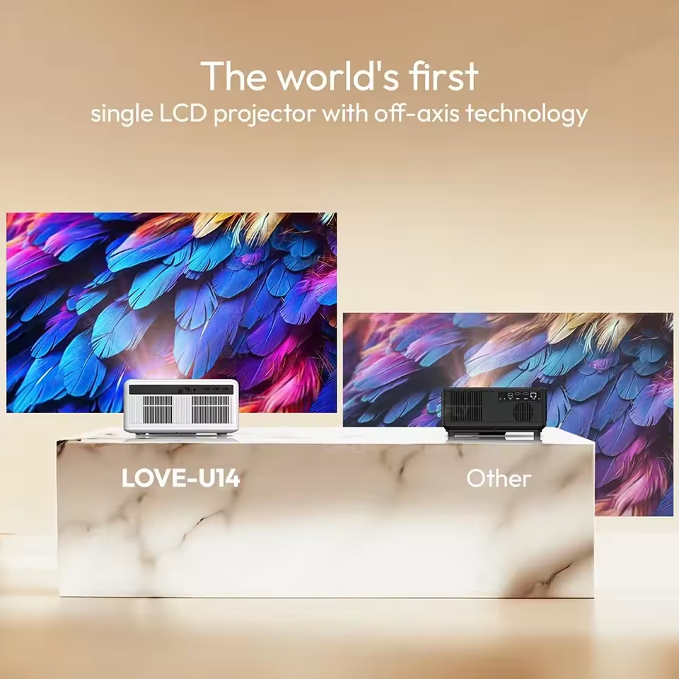 BYINTEK LOVE U14 Full HD 1080P Projector 4K Smart Bluetooth WiFi 6 Supported 1250ANSI Auto Focus Home Theater Cinema Projectors