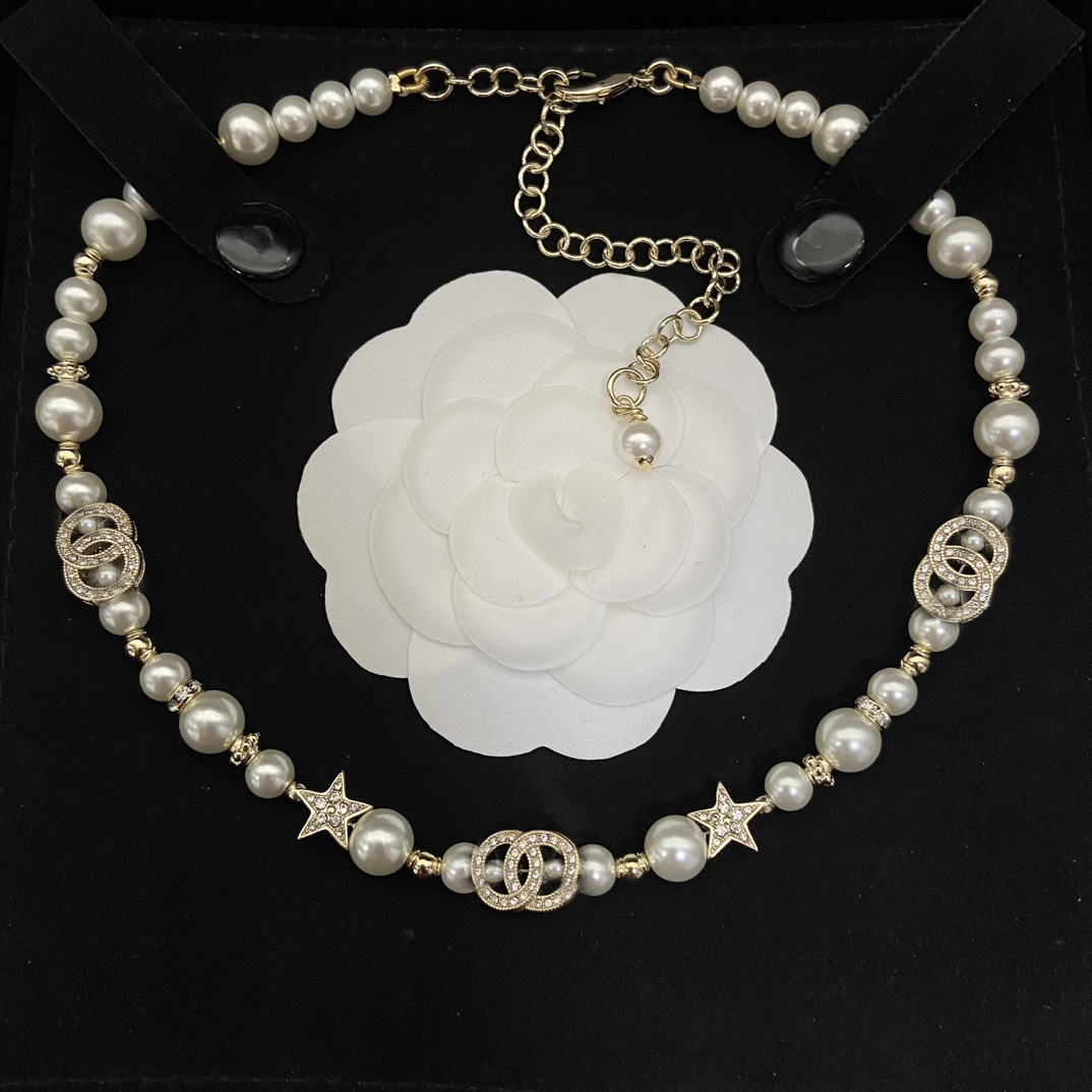 Designer Letter Pendants Pearl Necklaces Choker Womens Wedding Gift Gold Necklace Chains Jewelry