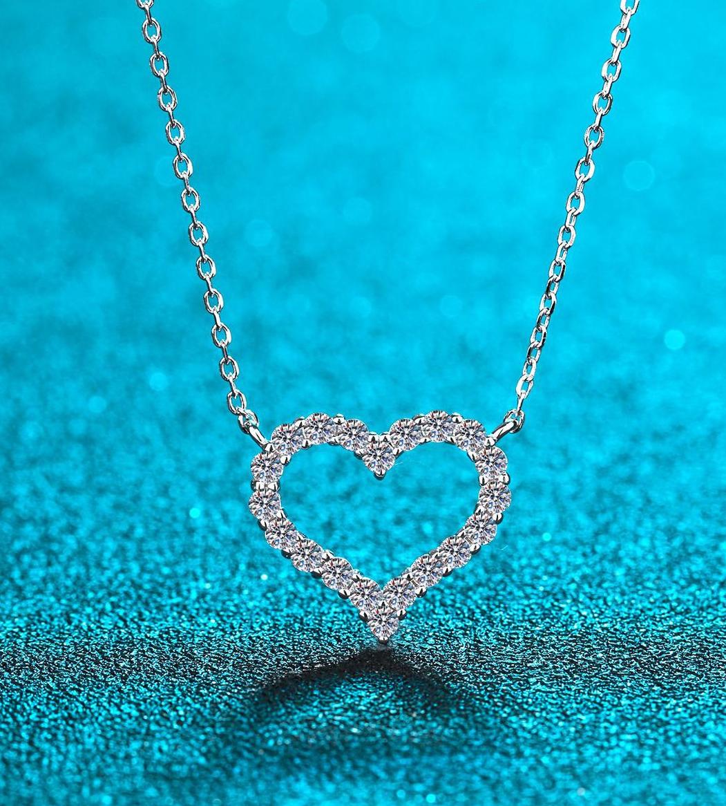925 Sterling Silver Heart Pendant Necklace for Women PT950 Gold Plated Rose Gold Trendy Minimalist Jewelry Romantic Gift Wholesale Supply