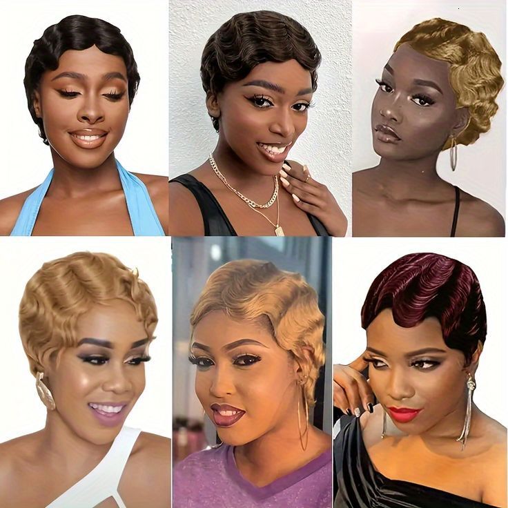 human Machine-made hair short pixie