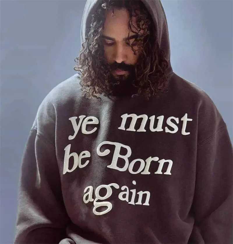 Ye Must Be Born Again CPFM Hooded Sweatshirt Vintage Style Streetwear Pullover for Men and Women XJ250530