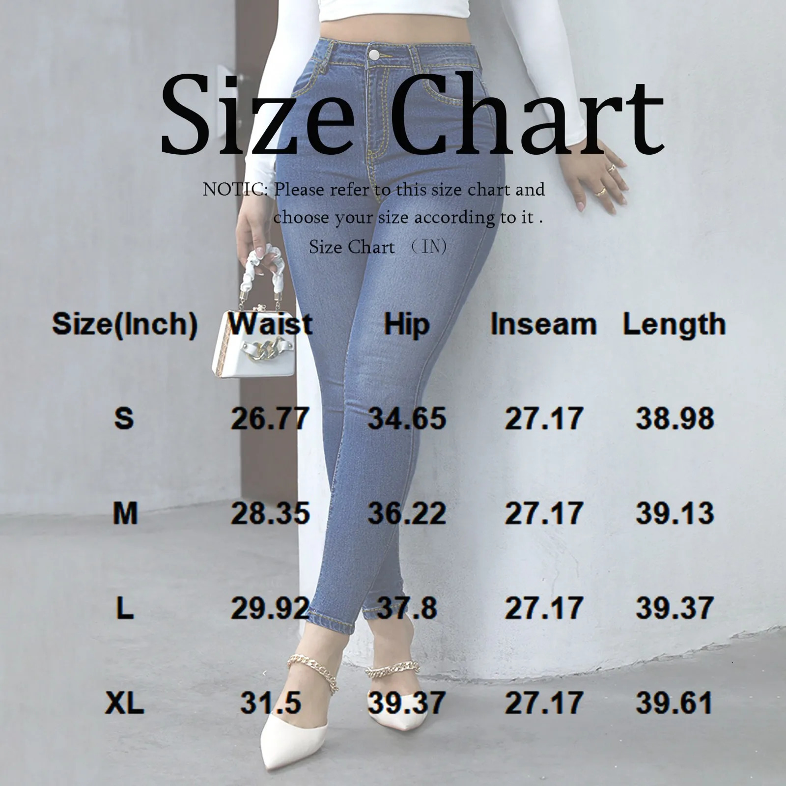 Ladies tight fitting trendy jeans Casual fashion pants High waist hip lift Pencil Daily versatile denim trousers 250530