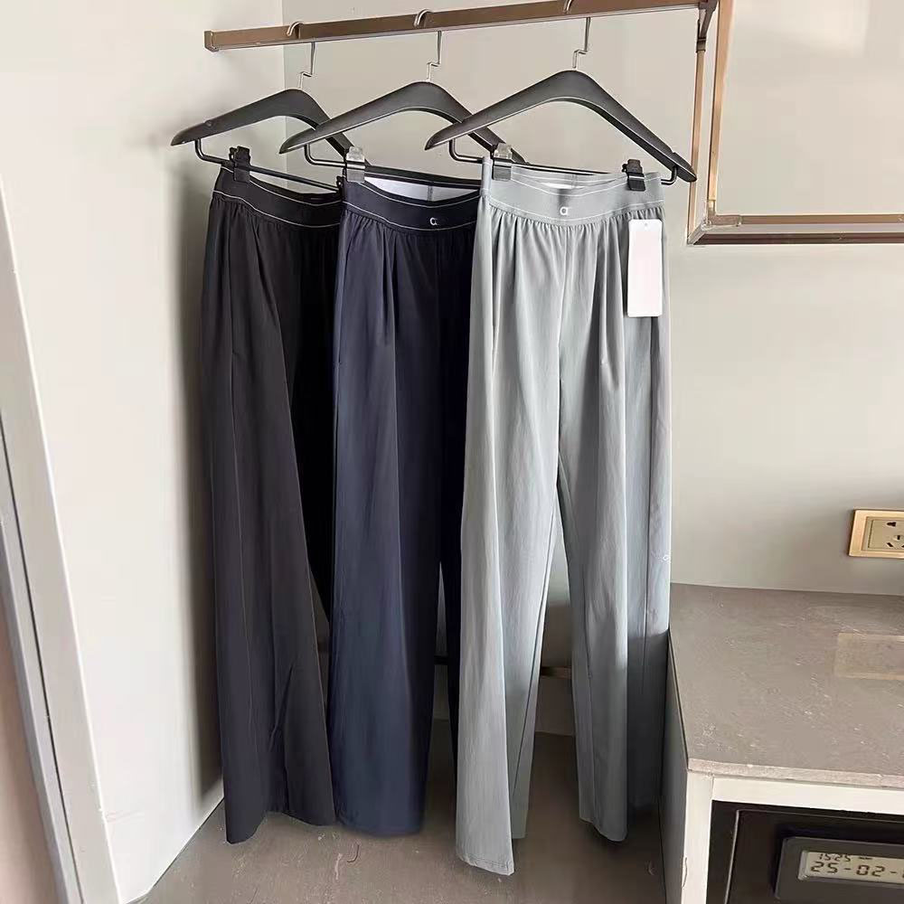 Designer Womens Yoga Pants Letter Print Summer Sports Wide Leg Woven Trousers Quick Drying Elastic Knit High Waiste Joggers Men Women55