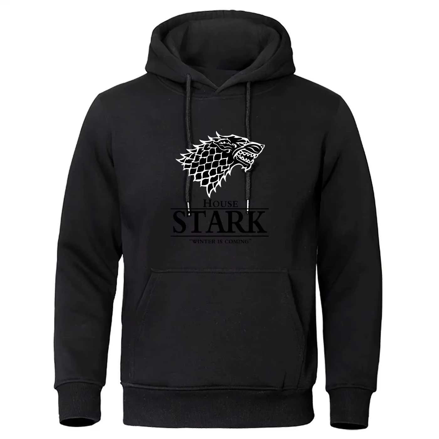 2025 House Stark Mens Printed Hoodie Hip-Hop Streetwear Casual Fashion Spring and Autumn Fashion Hooded Hoodie W250530
