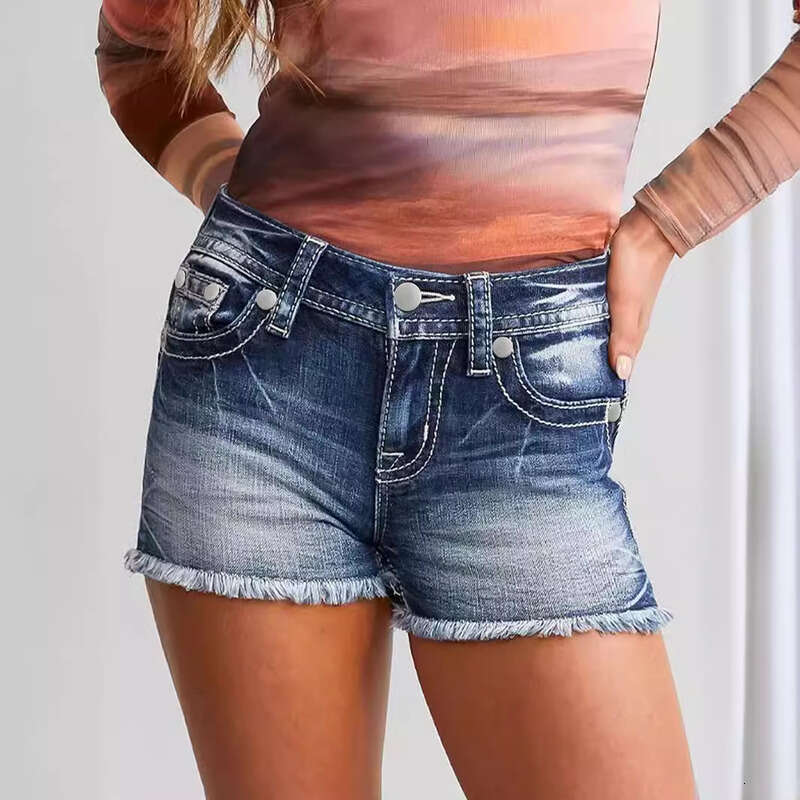 Shorts Women Denim Shorts New Women S Stretch Jeans With Rips Washed Denim Shorts For Women Jean Shorts