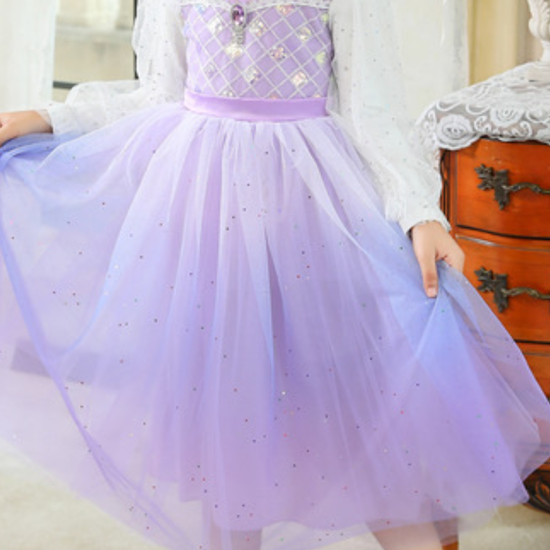 DISNEY infant designer dress kids clothes Elsa princess dress children's clothes long-sleeved children's dress designer dress comfortable an