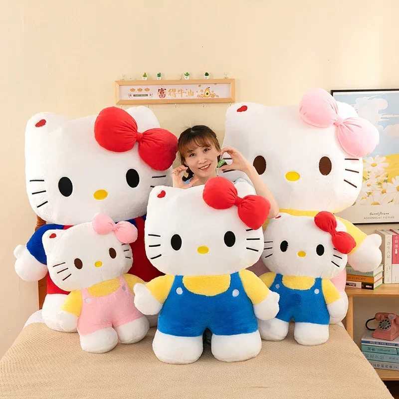 Sanrio New 80cm Oversize Kawaii Sanrio Hello Kitty Plushie Doll Hello Kitty Pink Stuffed Toys Cute Anime Soft Pillow Kids Birthday Gift w250530