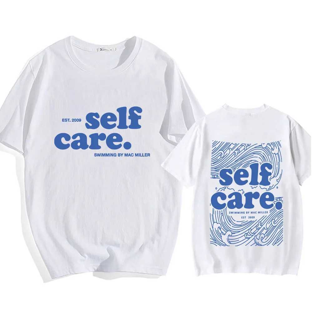 Macc Miller Self Care T-shirts Heavy Mental Casual Men Tee-shirt Short Sleeve Summer Spring Tshirts Hip Hop Streetwear ClothesC250530