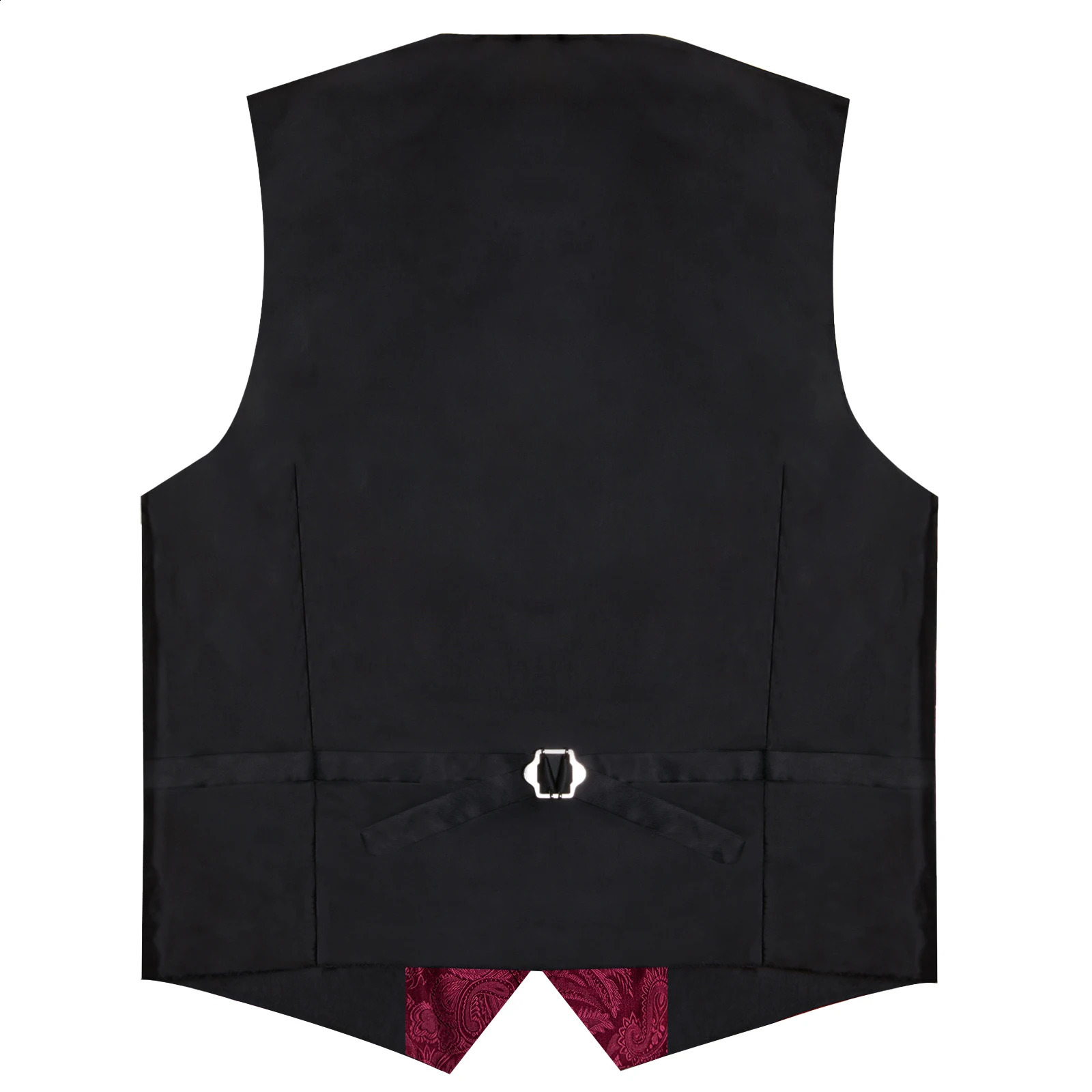 Luxury Red Paisley Silk Suit Vest for Men with 8cm Neck Tie Handkerchief Cufflinks Wedding Prom Blue Gray Tuxedo Waistcoat 250529