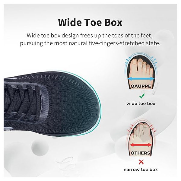 AOV Designer Shoes Wide Toe Box Shoes for Men Arch Support Walking Shoes Plantar Fasciitis Orthotic Tennis Sneakers
