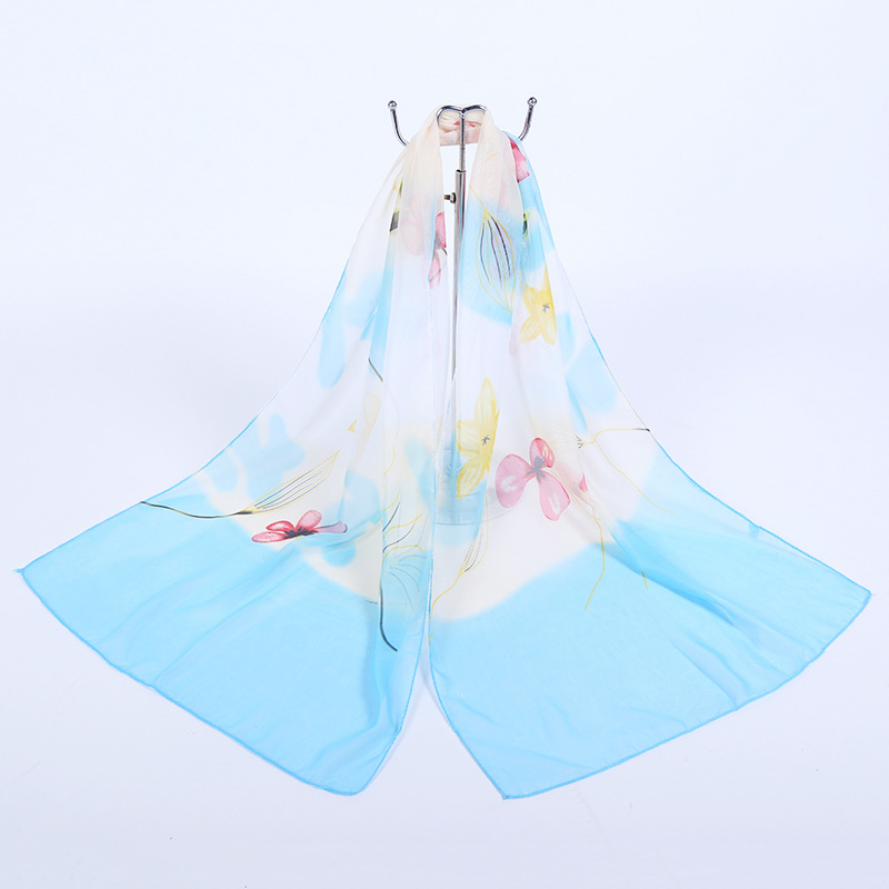 K872 Autumn new print girls fashion scarf seaside sun protection beach towel silk scarf large size shawl wholesale