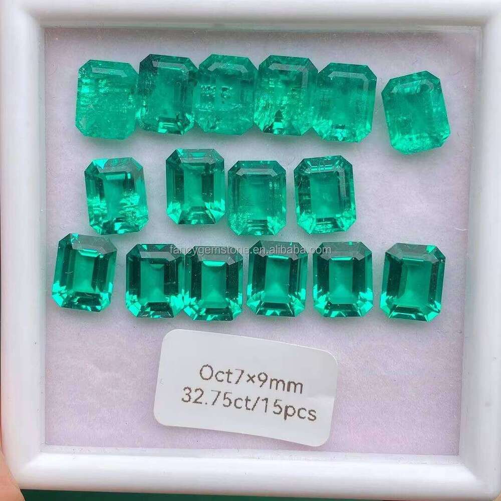 Wuzhou GRC Certificate Loose Original Pure Colombian Hydrothermal Laboratory Created Growing Green Jadeite