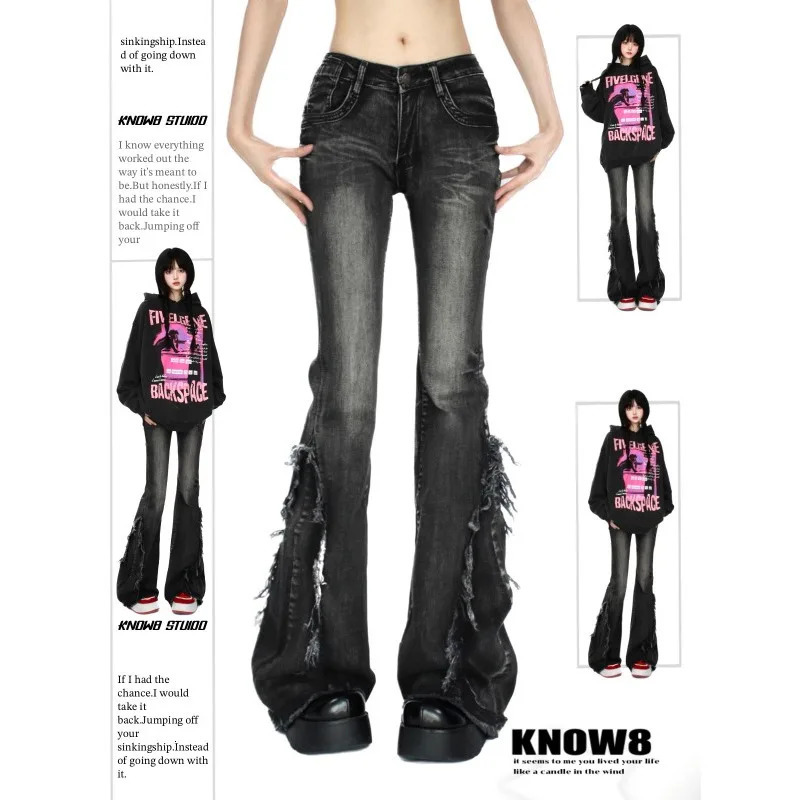 Low Rise Jeans Ladies Womens for Woman Denim Pants High Waist Coquette Spring Clothes Jean Baggy Y2k 250530