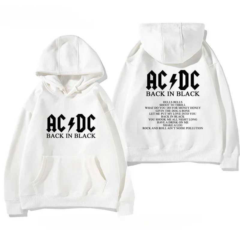 Trend European and American Hard Rock Metal Band ACDC Autumn and Winter Loose Velvet Hoodie Mens and Womens Coat Clothes W250530