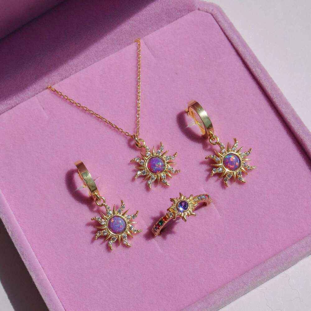 Dopamine Necklace Opal Micro Paved Zircon Pendant
