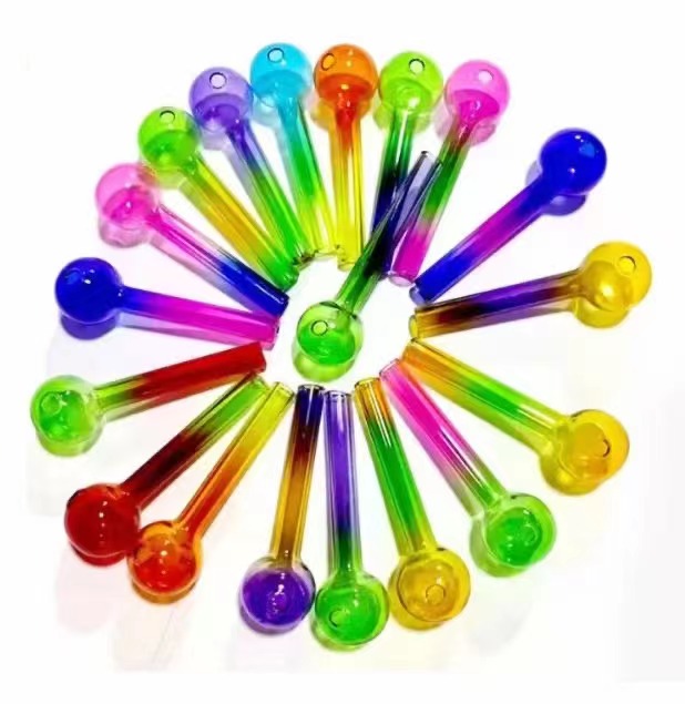 10 kinds Colorful Glass Oil Burner Bubbler Pipe 10cm 12cm 14cm 4 inch 5.5 inch Smoking Dab Burners Pryex Clear Well Popular Smoke Pipes Accessories