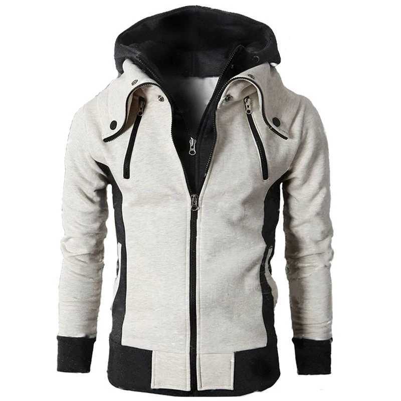 2023 Mens Fashion High Collar Warm Four Zipper Jacket Casual Zipper Hoodie Jacket Outdoor Sports Hoodie Jacket W250530