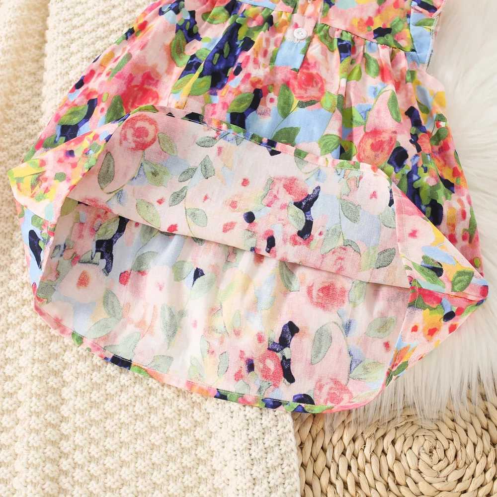 Summer New Baby Girl Dress Flower Printed Cotton Dress For Baby Girl 0-2 Years Old R250530