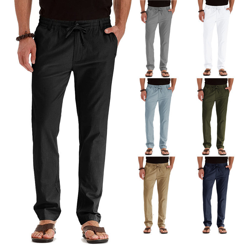 MAGCOMSEN Quick Dry Pants Mens Drawstring Sweatpants with Loops Summer Casual Hiking Jogger Breathable Fishing Work long Pants 240816