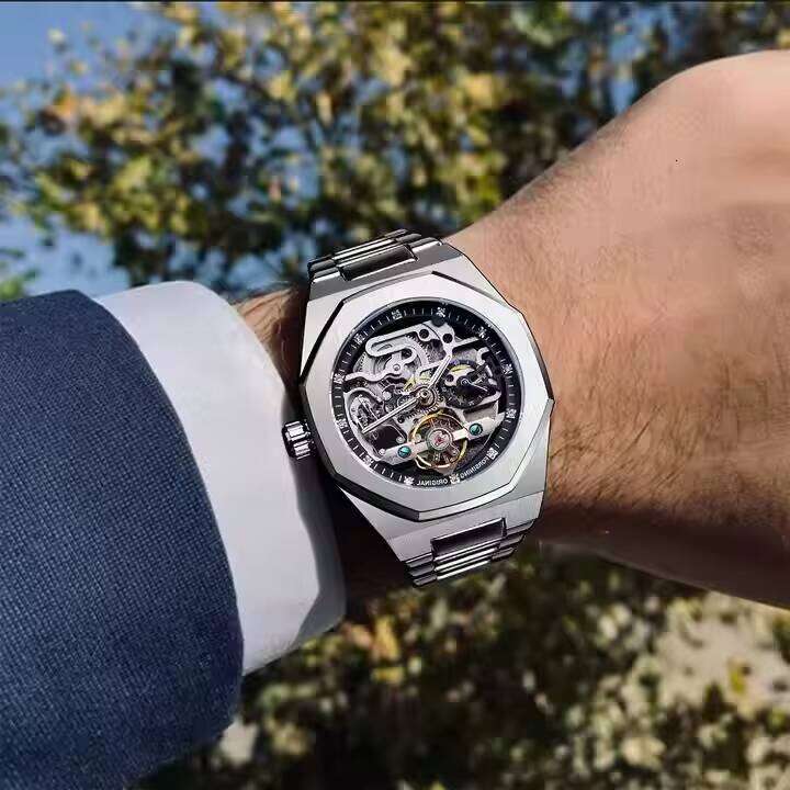 FORSINING Men's Automatic Mechanical Watch with Luminous Dial, Triple Sub-dials, and Stainless Steel Band