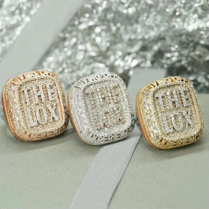 VVS Moissanite Diamond Ring Custom Luxury Hip Hop Jewelry Wedding Ring 18k White Gold Iced Out 925 Sterling Silver Ring for Men
