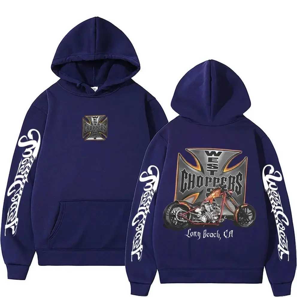 West Chopper Graphic Hoodie for Men Vintage Streetwear Men Women Long SLeeve Oversized Sweatshirt Mens Gothic HoodiesXJ250530