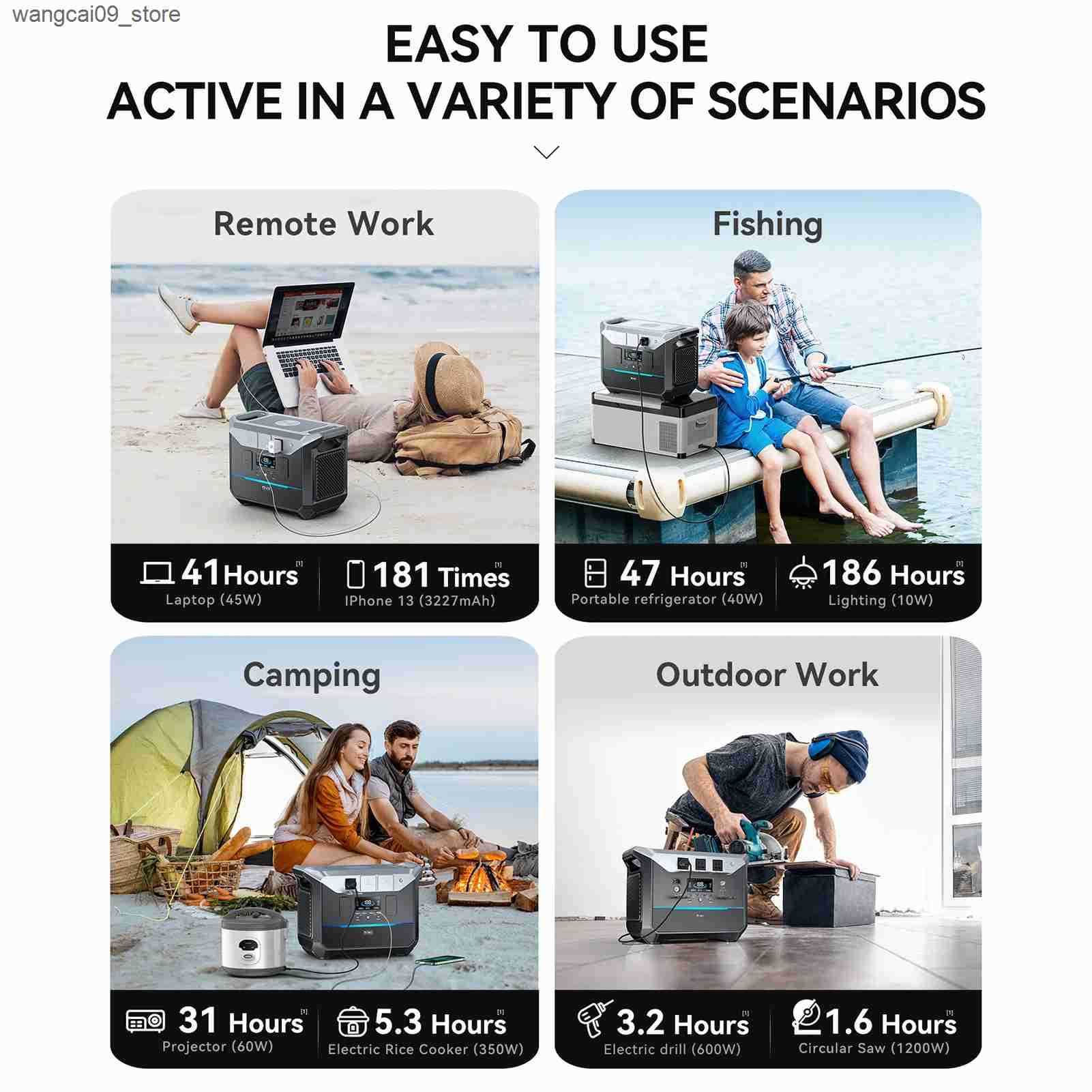 DaranEner NEO2000 Portable Power Station 2000W 2073.6Wh Capacity LiFePO4 Battery Emergency Mobile Solar Powered Generator for Ho z250530