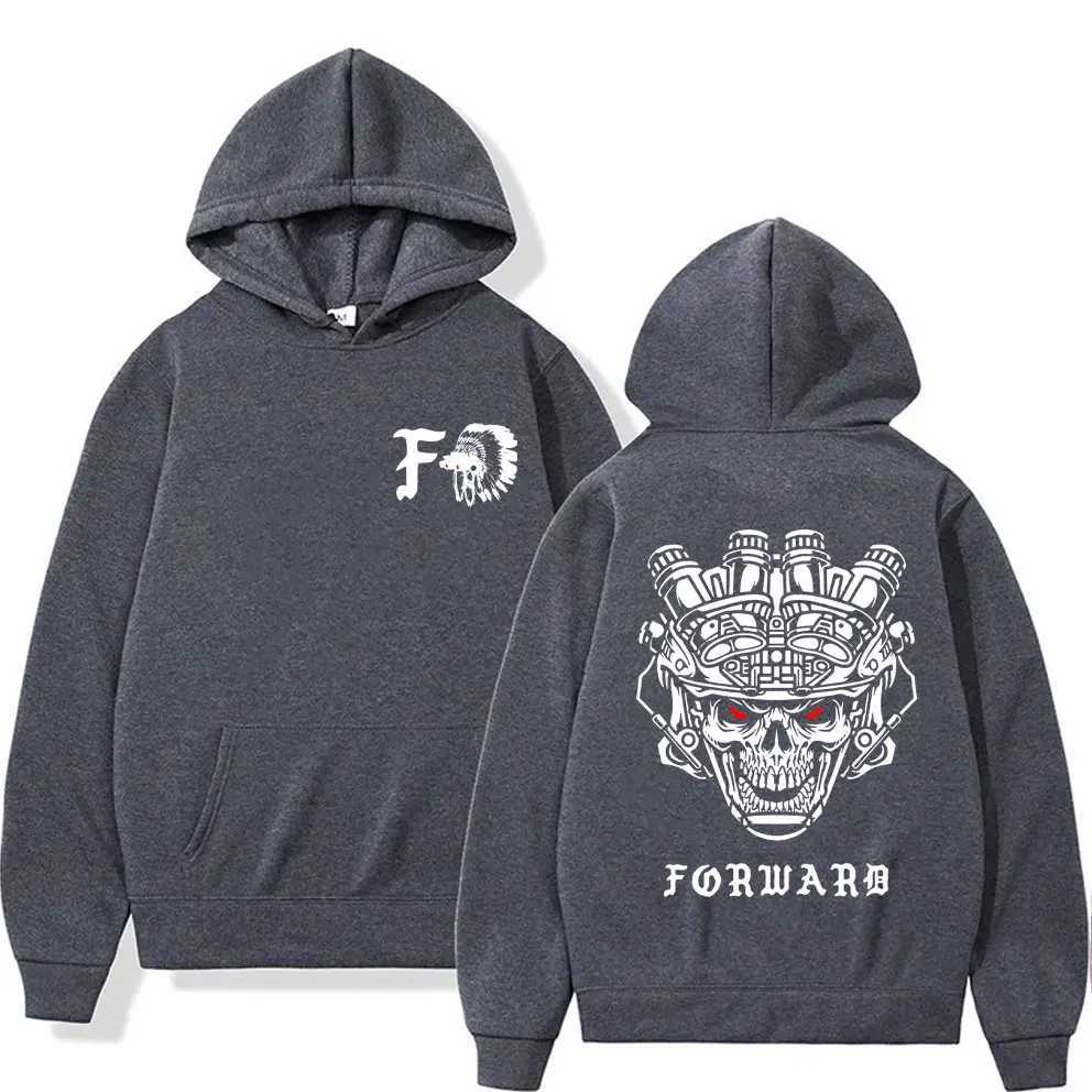 Forward Observations Group Skull Double Sided Print Hoodie Male Fashion Oversized Pullover Men Womens Vintage Casual Hoodies W250530