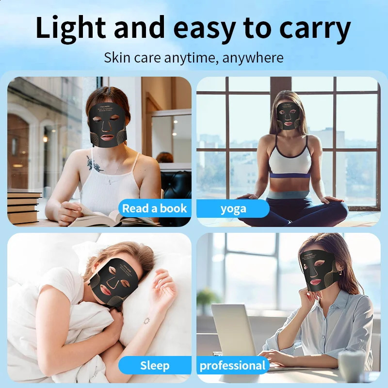 7 Color LED Face Mask with Neck - Wireless Portable Red Light for -Aging s Skin Rejuvenation Home Use 250527